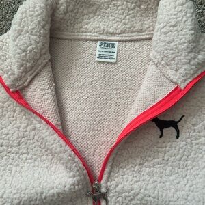 PINK Victoria's Secret Cream and Pink Sherpa Vest